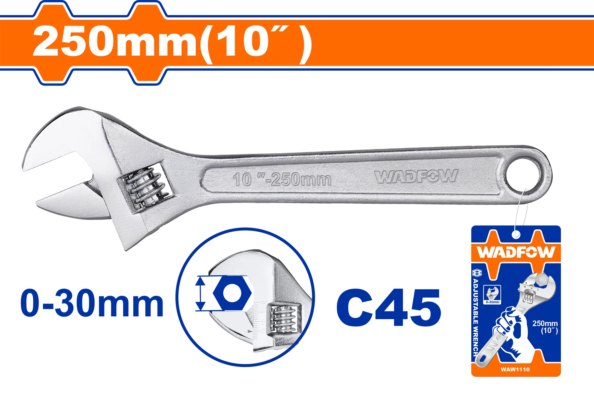 Wadfow Adjustable wrench WAW1110
