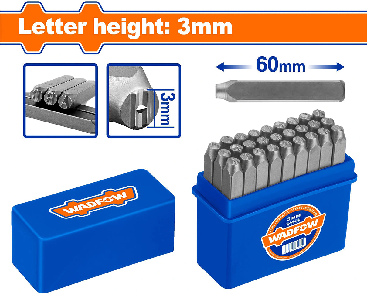 Wadfow 27 Pcs Letter punch set WCC9273