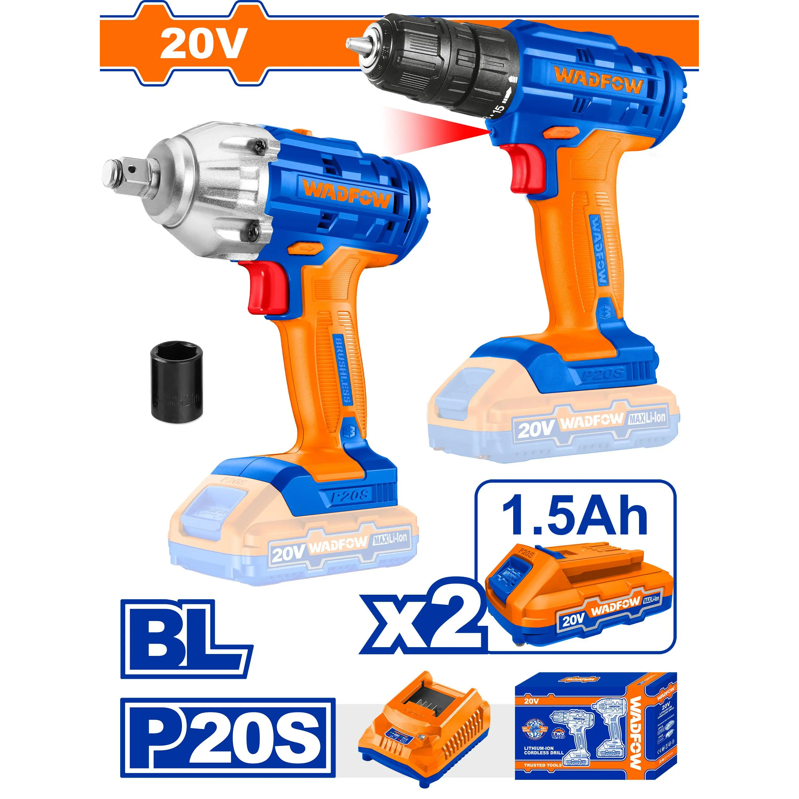 WADFOW Cordless 2 Pcs combo kit WOS240981