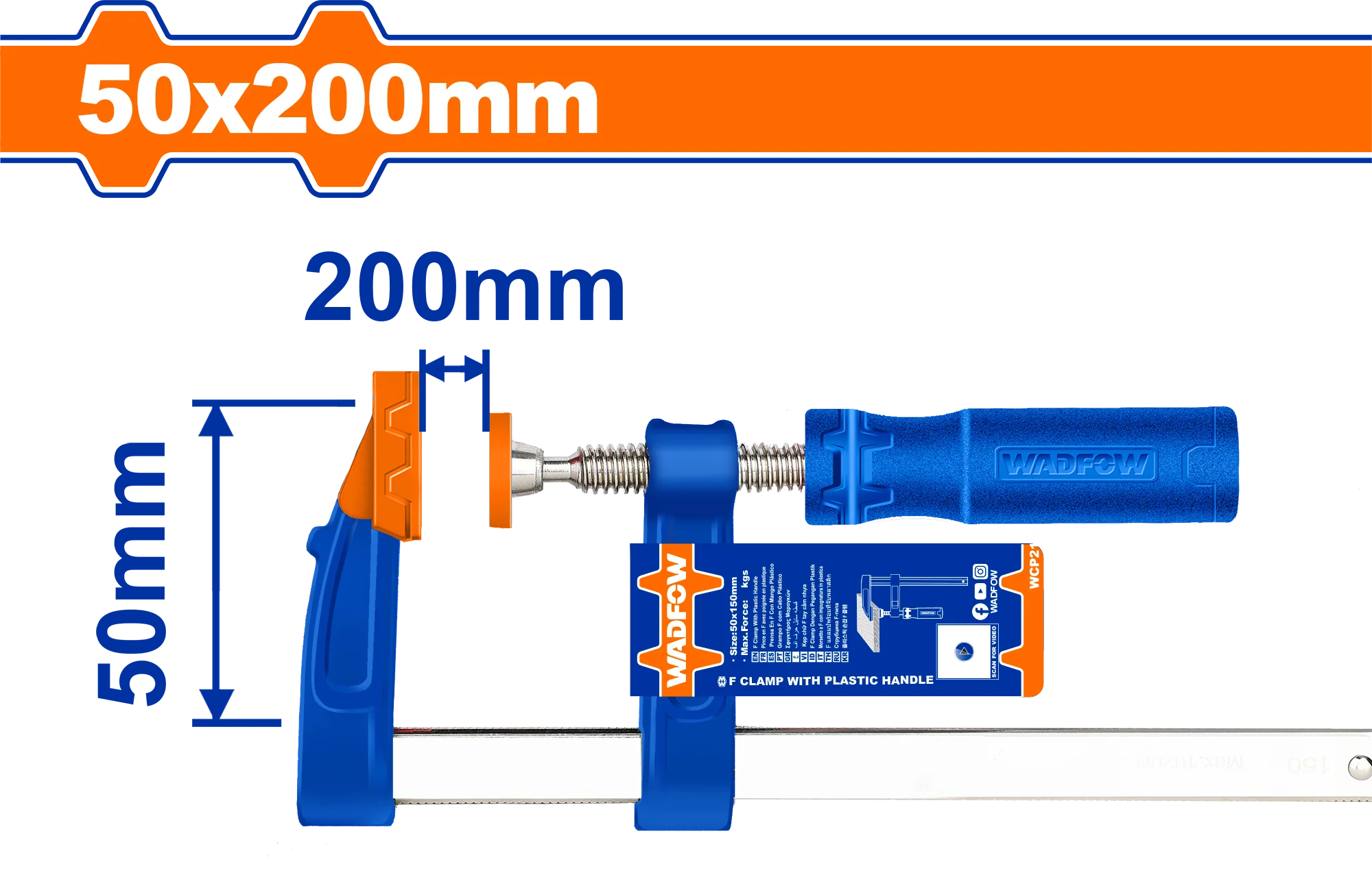 Wadfow F clamp with plastic handle WCP2152