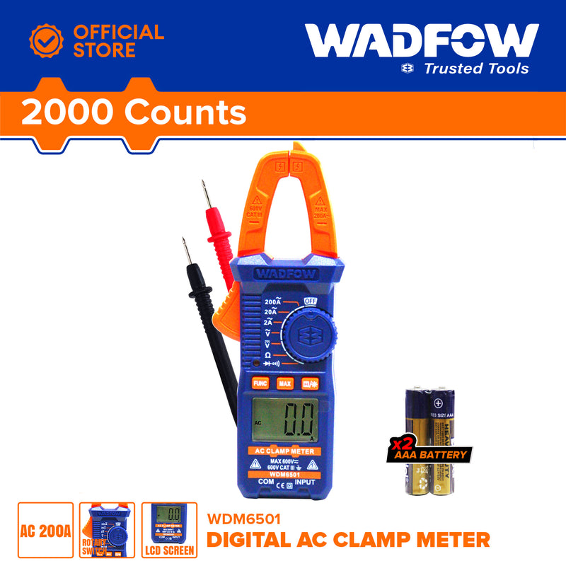 WADFOW Digital AC clamp meter 2000 Counts WDM6501