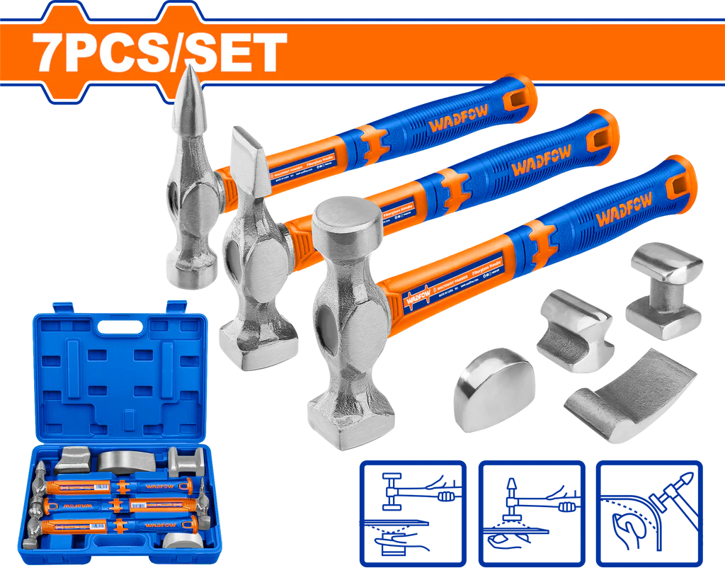 Wadfow 7 Pcs Body And Fender Hammer Set WHZ1D07