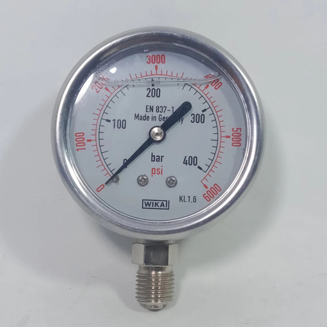 WIKA Germany Pressure Gauge - 2.5 Inch Dial, 1/4 NPT, Full Stainless Steel