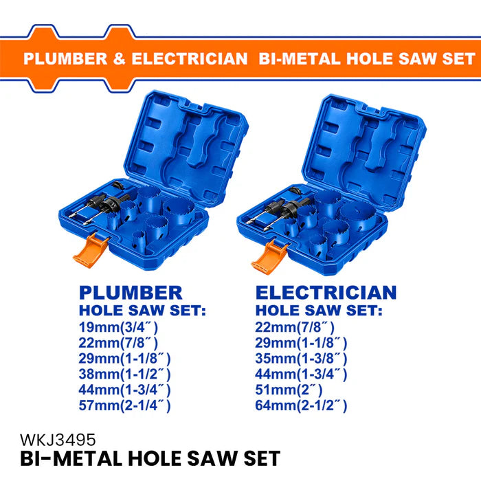 Wadfow Bi-metal hole saw set WKJ3495