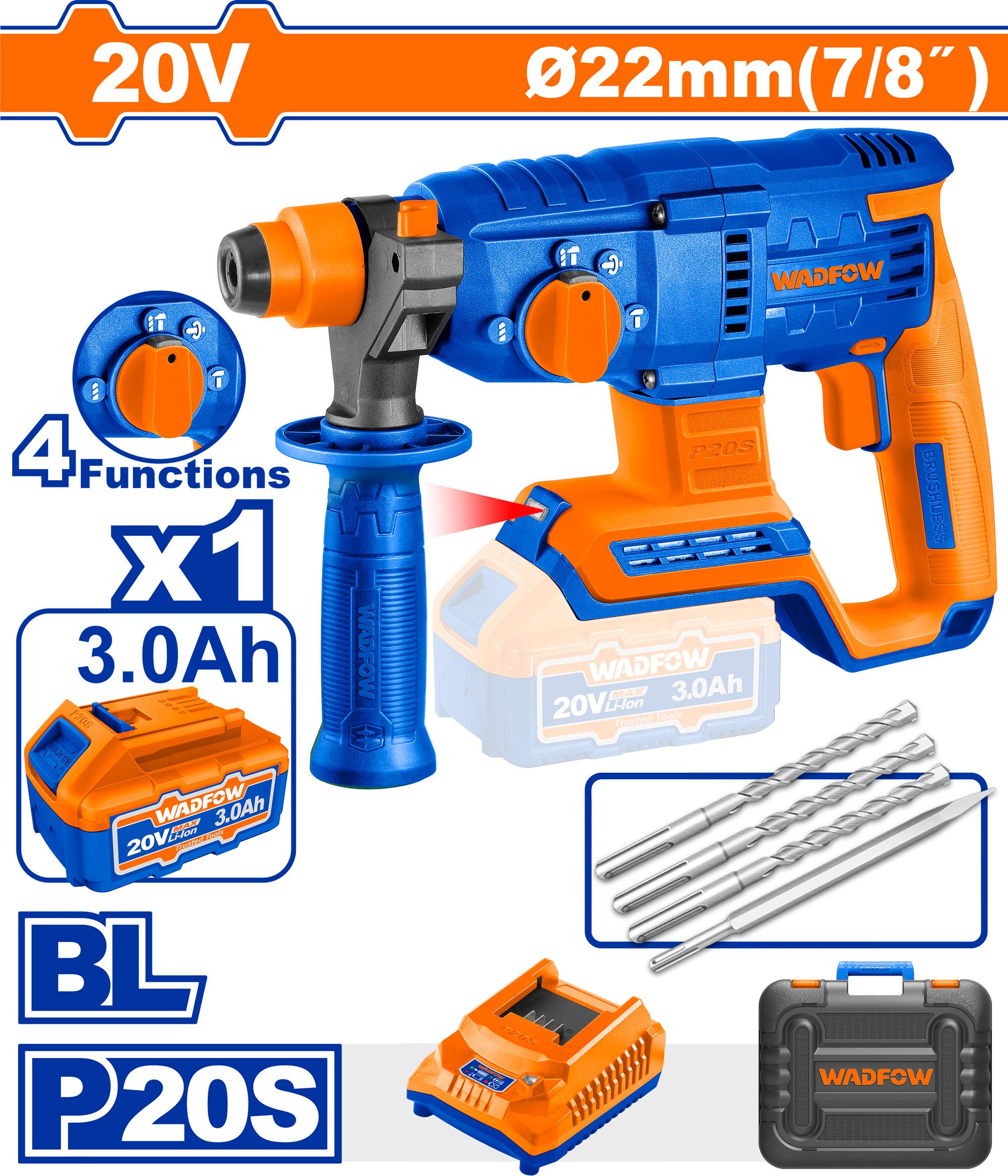Wadfow Lithium-ion cordless rotary hammer WLM1522