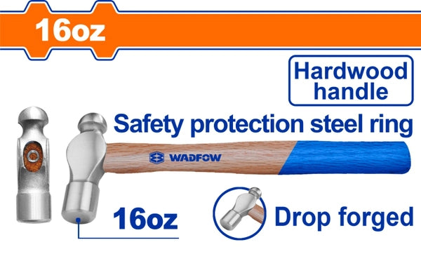 WADFOW Ball pein hammer Wood Handle 16oz WMB5316
