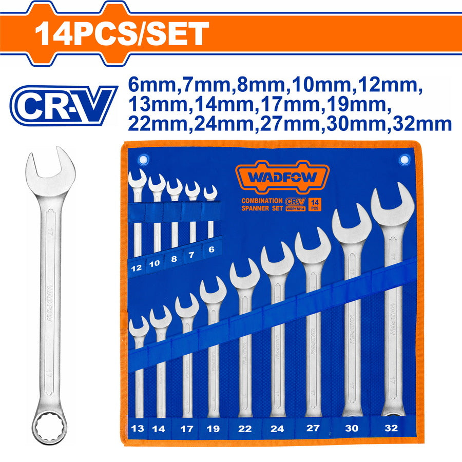 Wadfow 14 Pcs Combination spanner set WSP1M14