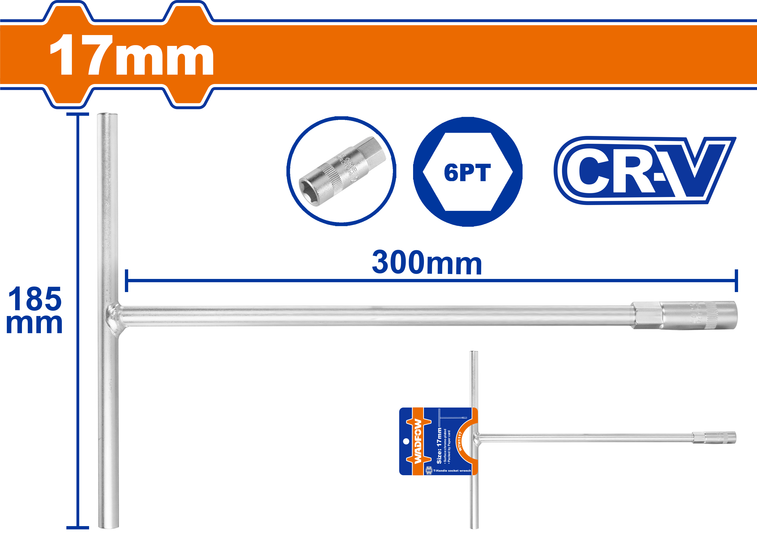 Wadfow T-handle socket wrench WTH1117