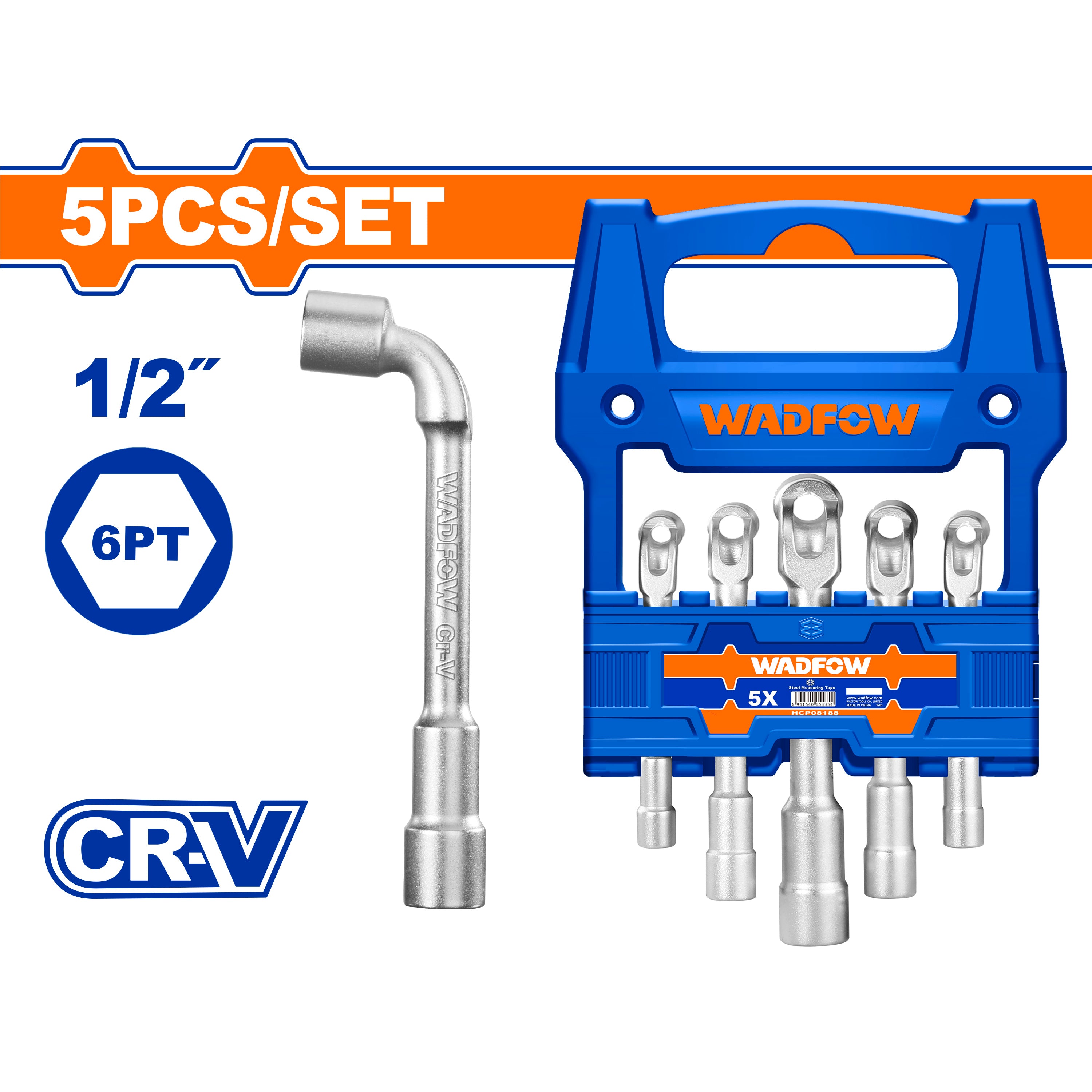 WADFOW 5pcs L-angled socket wrench set WTH4205