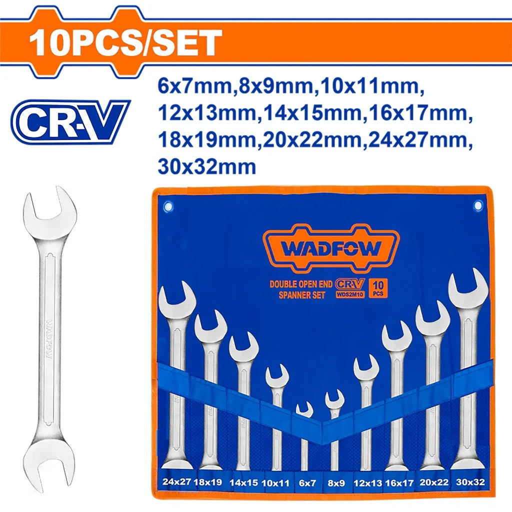 Wadfow 10 Pcs Double open end spanner set WDS2M10