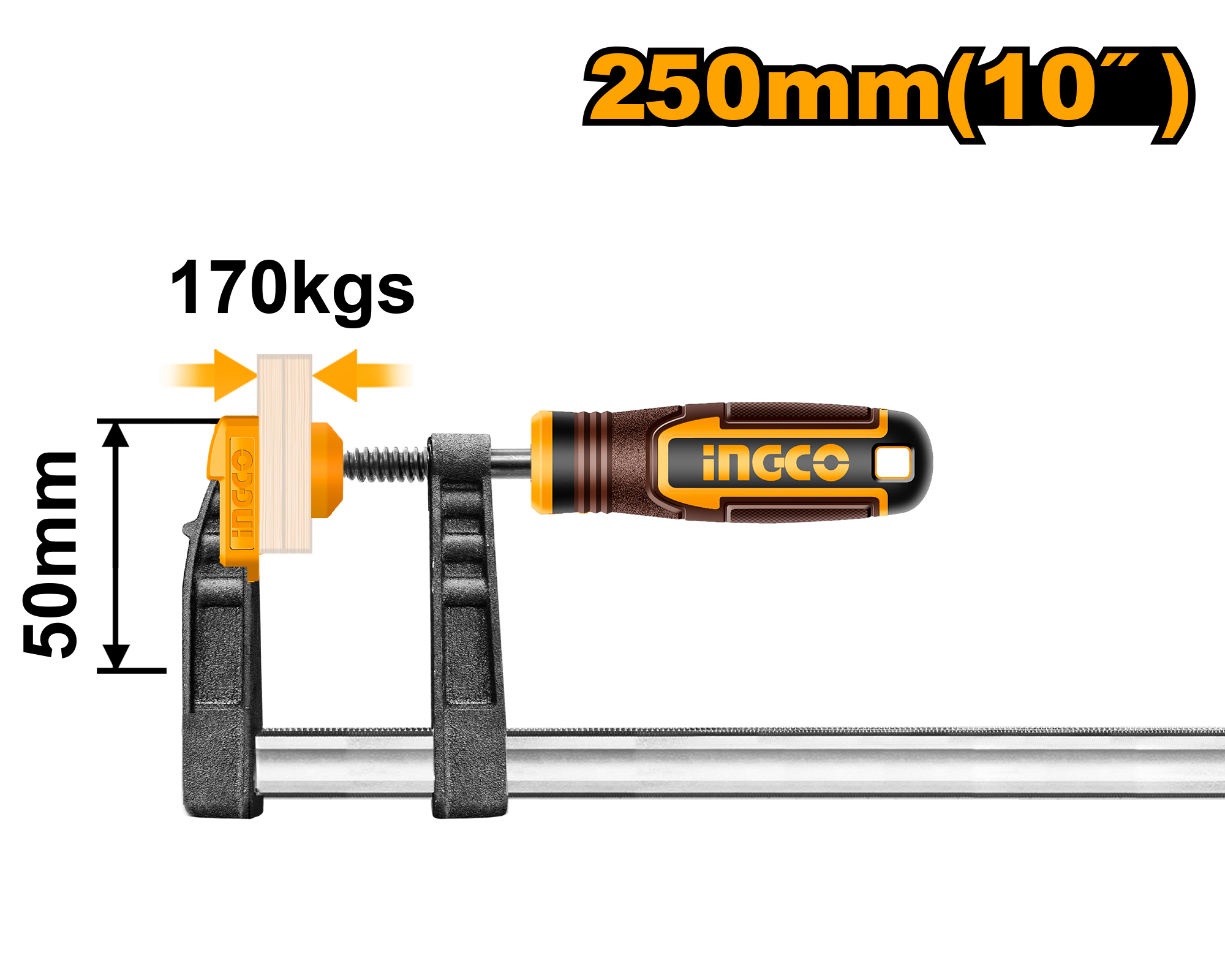 Ingco F clamp with plastic handle 120*800mm HFC021203