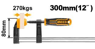 Ingco F clamp with plastic handle 80*300mm HFC020802