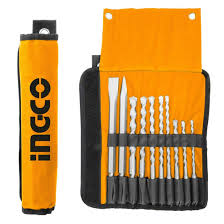 Ingco 10 Pcs hammer drill bits and chisels set  AKD2101