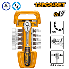 Ingco 12 Pcs 1/4" socket set  HKTS14122