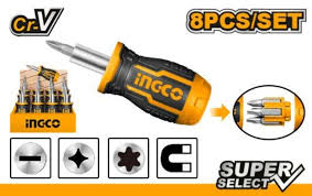 Ingco 8 IN 1 Stubby screwdriver set  AKISDS0708