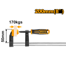 Ingco F clamp with plastic handle 50*200mm HFC020502