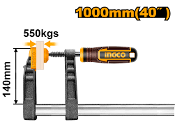 Ingco F clamp with plastic handle 140*1000mm HFC021404