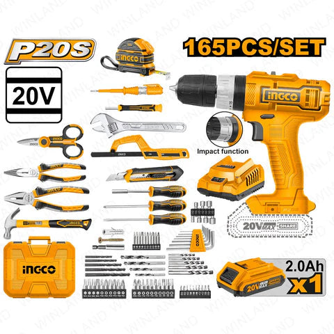Ingco 165 Pcs Tools set 20v HKTHP11651