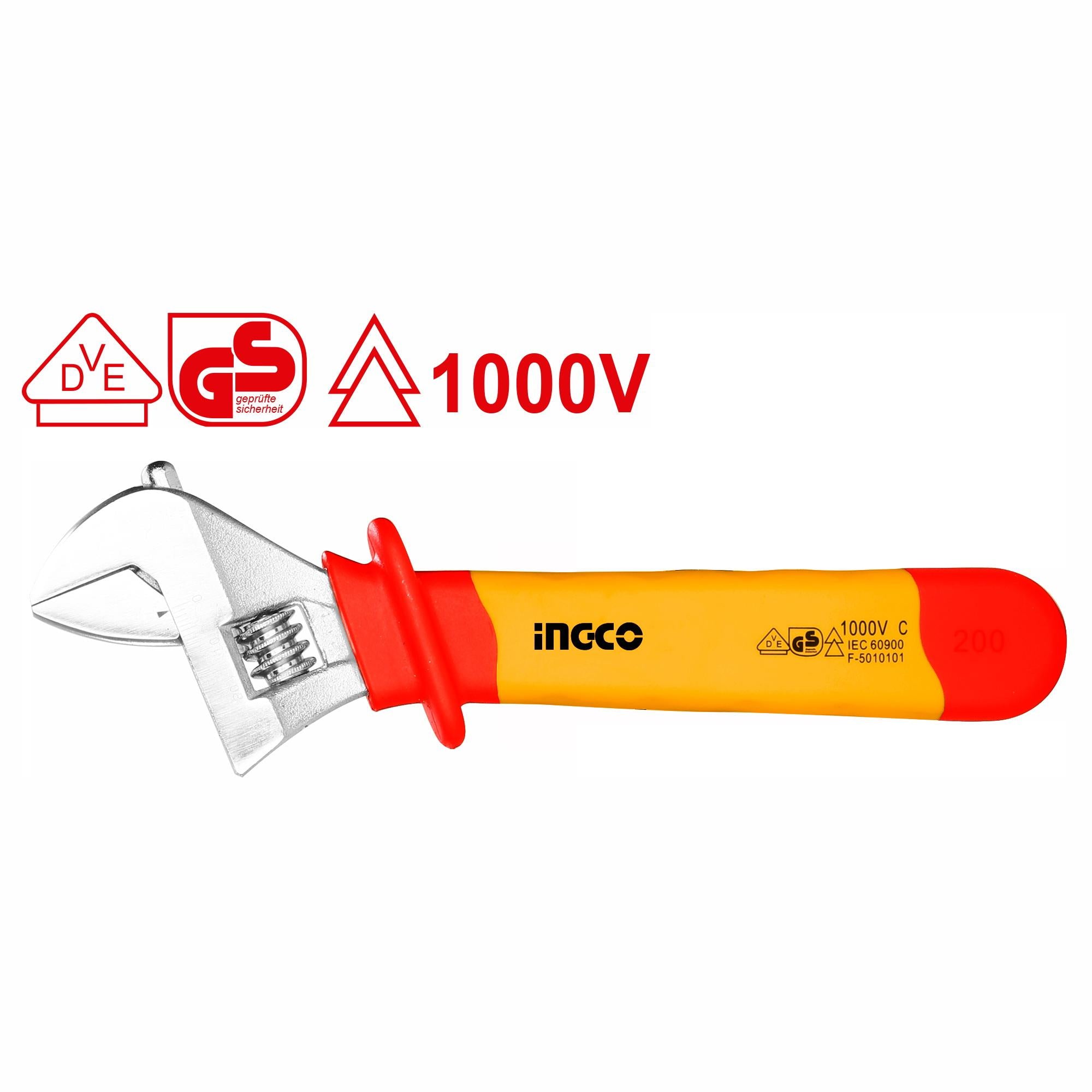 Ingco Insulated adjustable wrench 250mm HIADW101