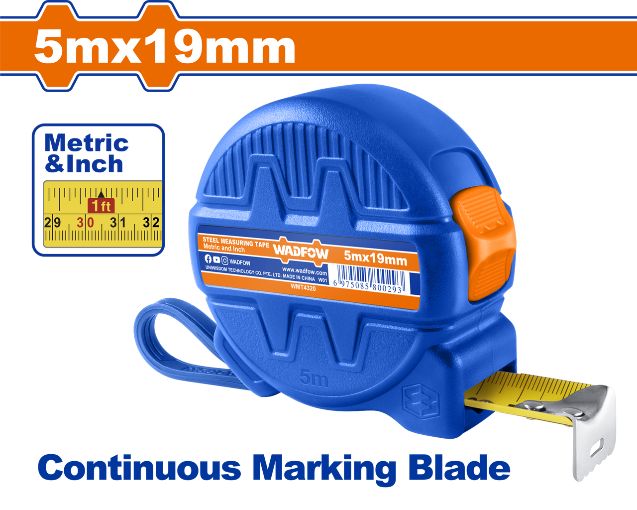 Wadfow Steel measuring tape WMT4320