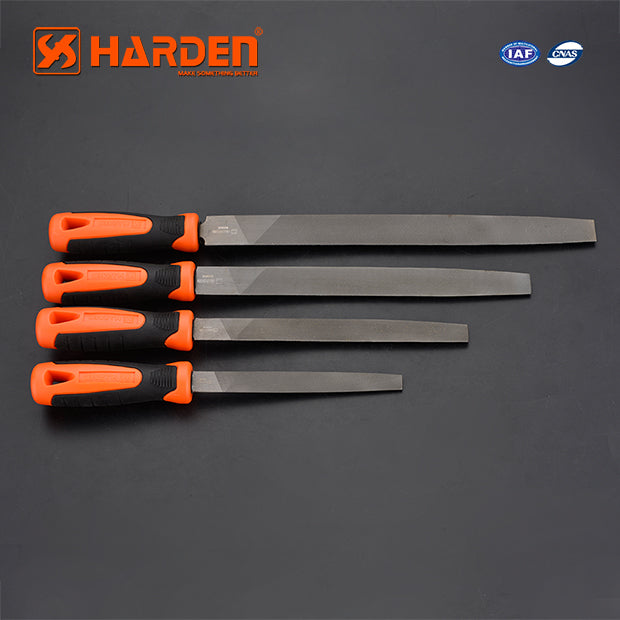 Harden Half round smooth file with soft handle 12"