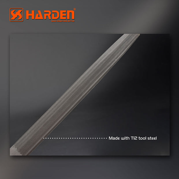 Harden Half round smooth file with soft handle 12"