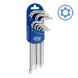 LICOTA MADE IN TAIWAN 9PCS LONG TYPE TORX TAMPER PROOF KEY WRENCH SET T10-T50