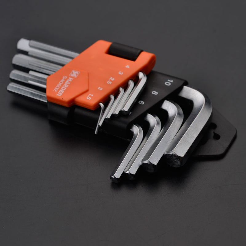 Harden 9Pcs Short Hex Key Wrench Size 1.5 - 10mm