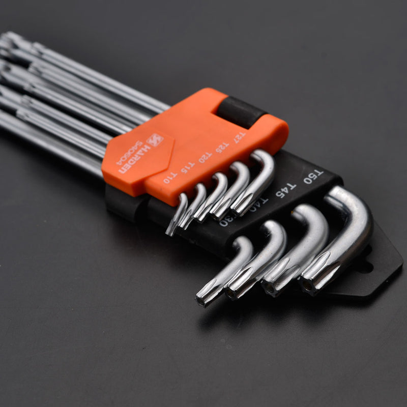Harden 9Pcs Medium Torx Key Wrench Size T10 - T50