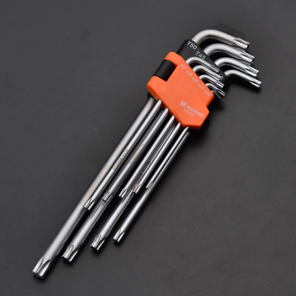 Harden 9Pcs Long Torx Key Wrench Size T10 - T50