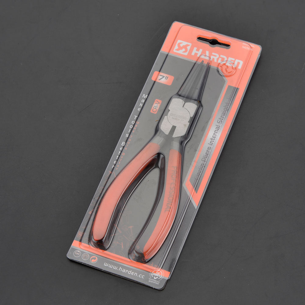 Harden Circlip Pliers Internal Straight Jaw Size 7"