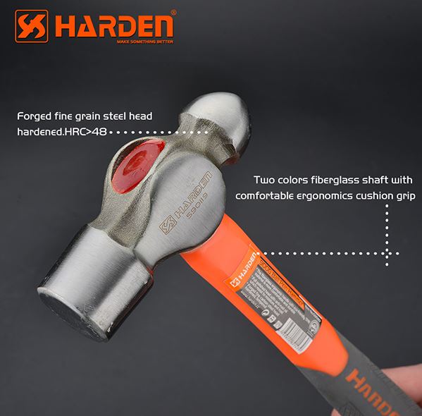 Harden Ball Pein Hammer with Fiberglass Handle 0.45kg
