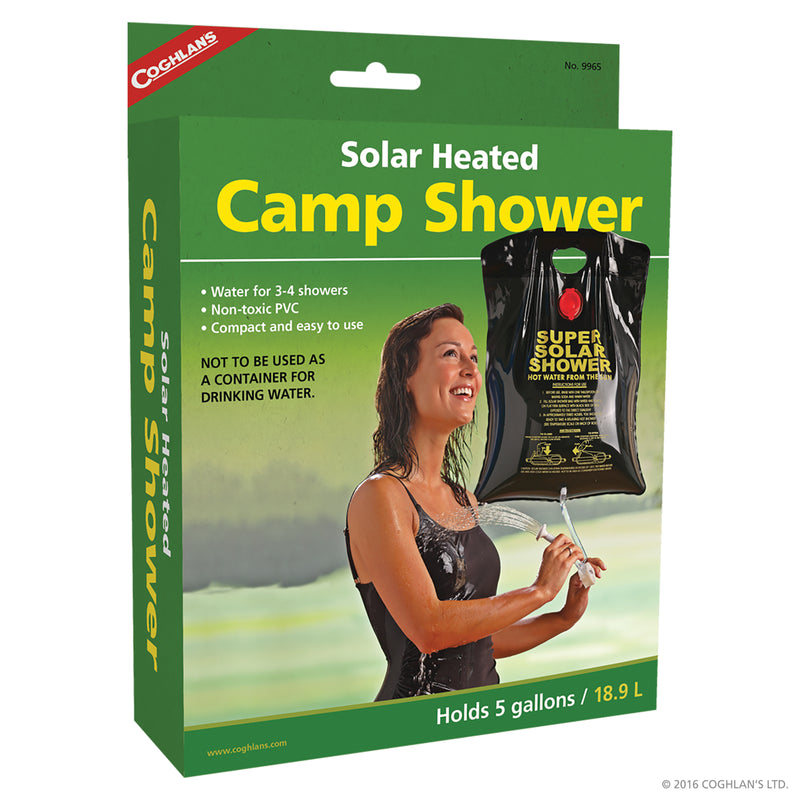 Solar Heated Camp Shower                                                            Capacity: 5 gal. (18.9 L)