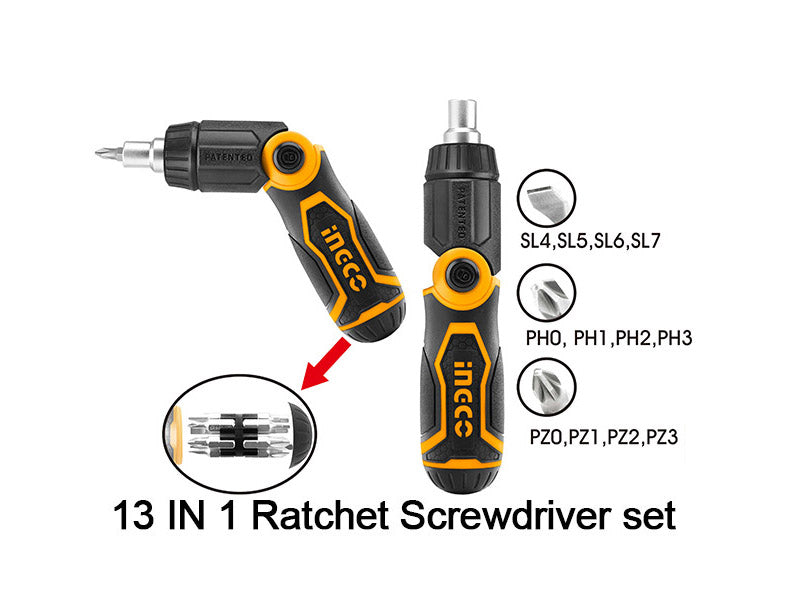 Ingco 13 IN 1 Ratchet screwdriver set AKISD1208
