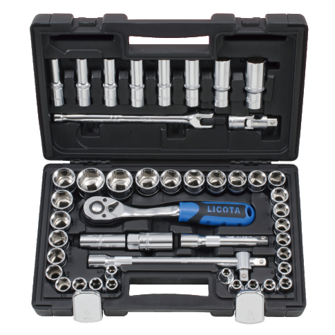 LICOTA MADE IN TAIWAN 47PCS 1/2" DR. SOCKET SET BLOW CASE  INCH & MM SIZE
