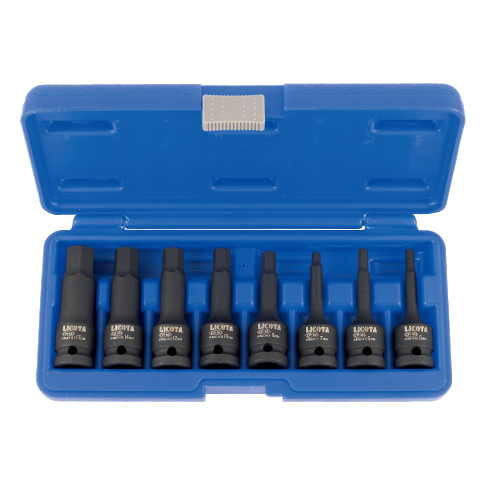 LICOTA MADE IN TAIWAN 8PCS 1/2" DR. HEX IMPACT DRIVER SOCKET SET H6 - H19