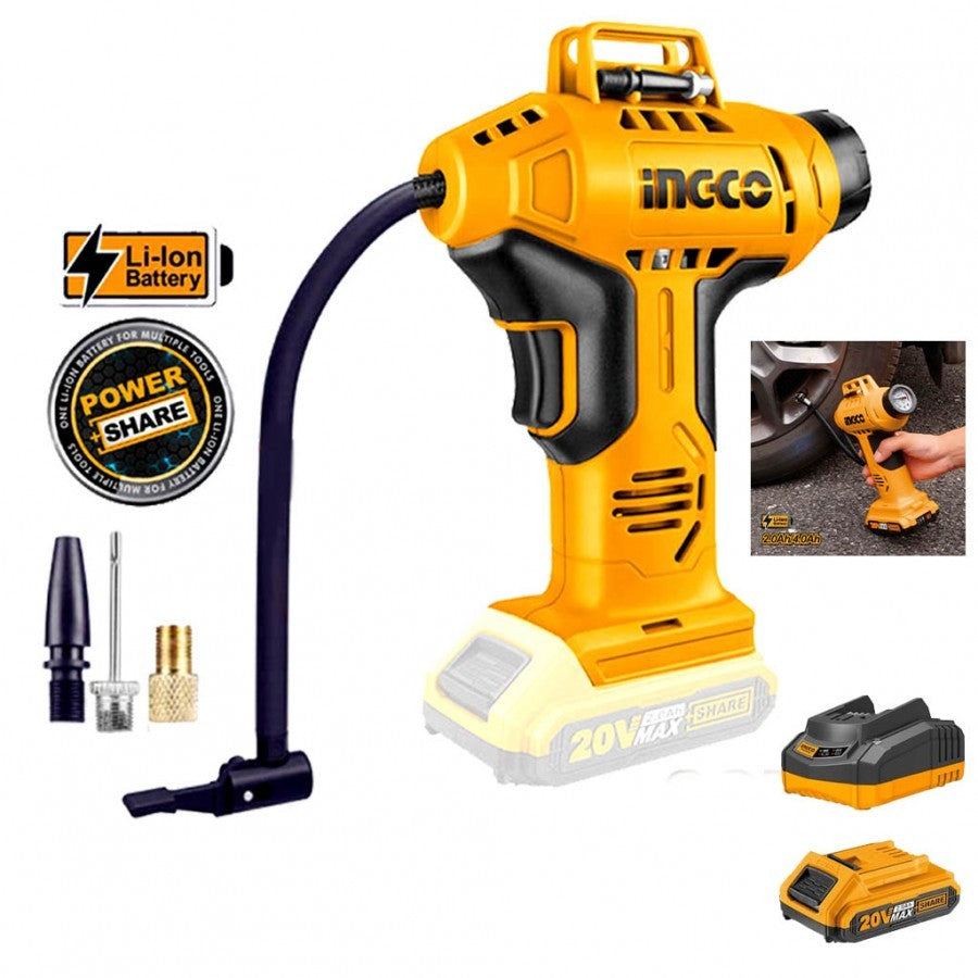 Ingco Lithium-Ion auto air compressor 10bar CACLI2001