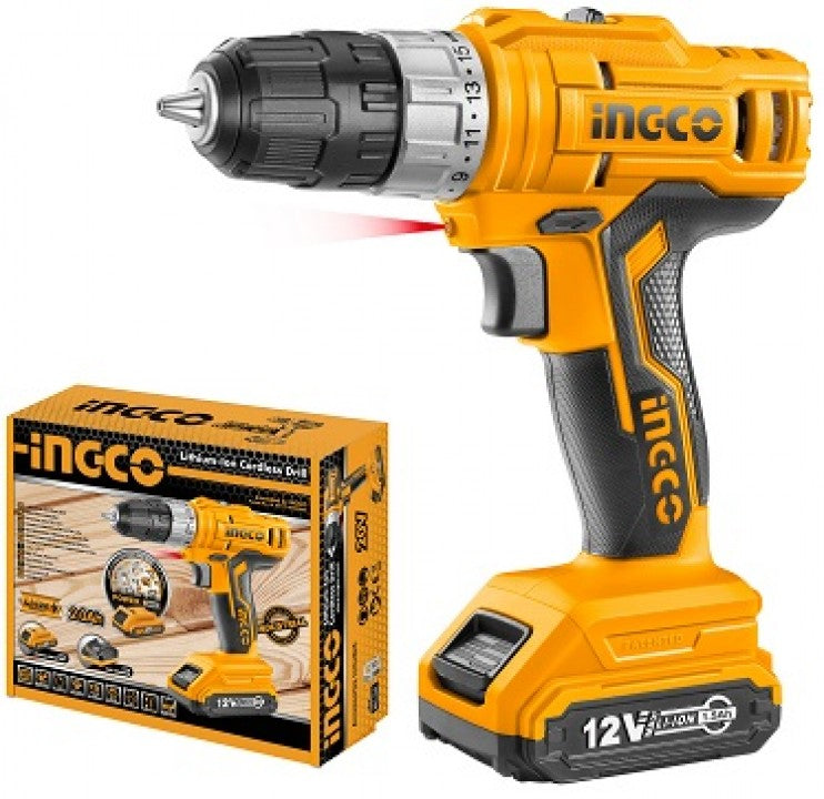 Ingco Lithium-Ion cordless drill 12V CDLI1221
