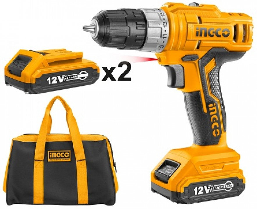 Ingco Lithium-Ion cordless drill 12V CDLI1222