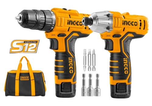 Ingco Lithium-Ion Cordless 2-Pc. Combo Kit 12V CKLI1201