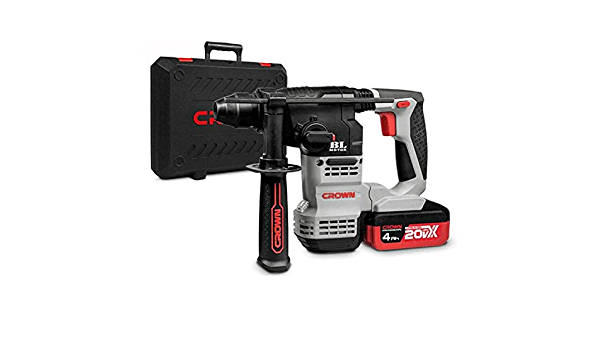 Crown Cordless Drill Machine SDS+ 18/20V 4 modes  with extra battery
