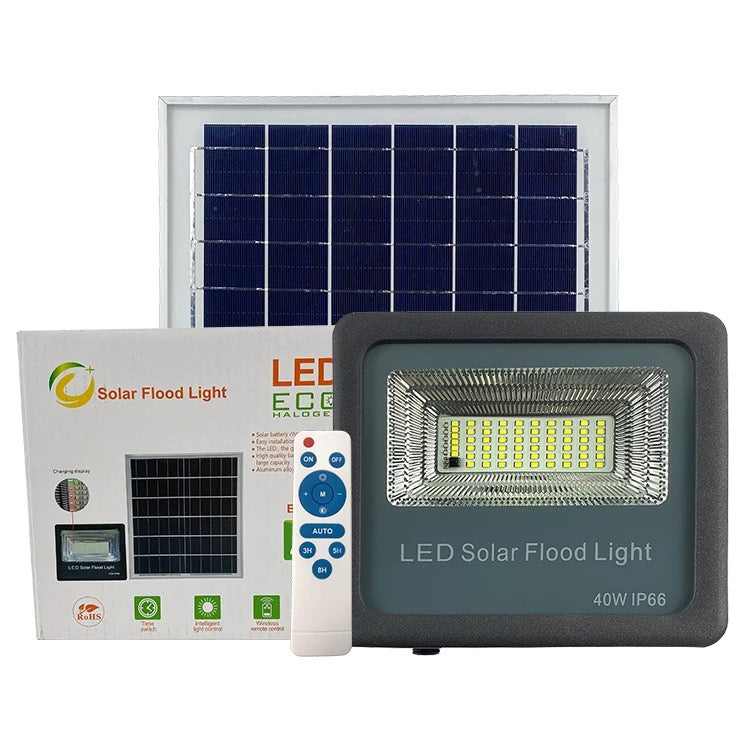 LED Solar floodlight with external Panel 40W