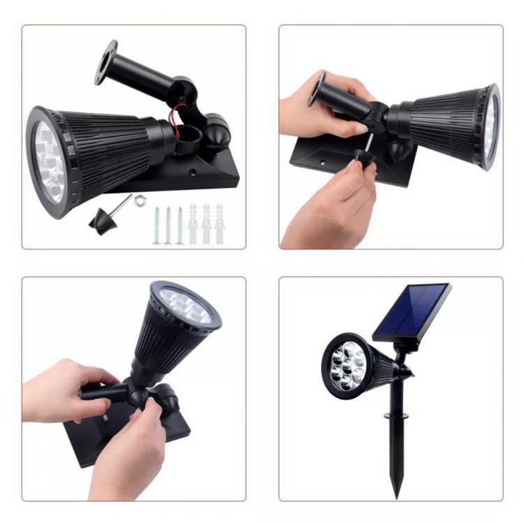 Led Solar inground spike lights with complete accessories