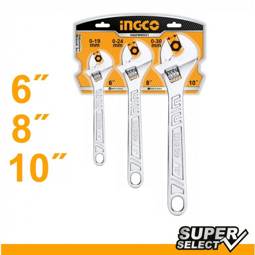 Ingco Adjustable wrench set HADWK031