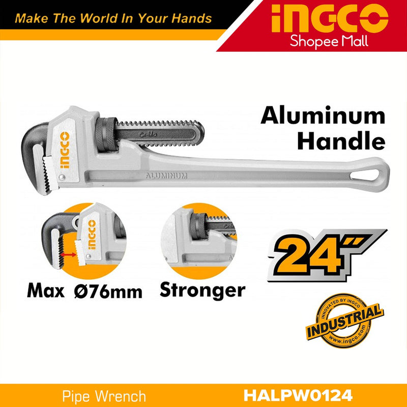 Ingco Aluminum Handle Pipe Wrench 24'' HALPW0124