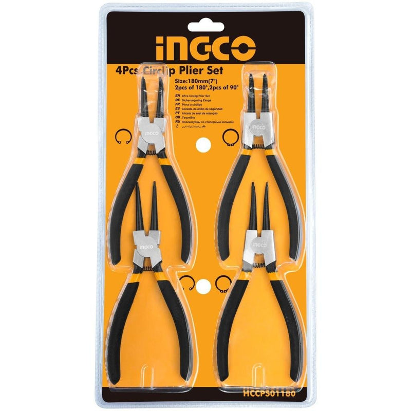 Ingco 4pcs circlip plier set 7" HCCPS01180