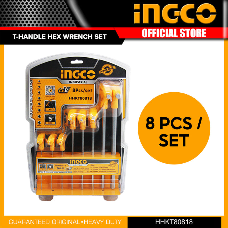 Ingco 8 Pcs T-handle hex wrench set HHKT80818