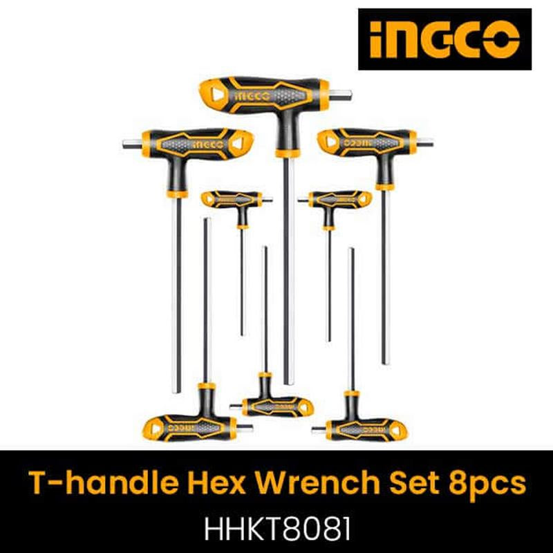 Ingco 8 Pcs T-handle hex wrench set HHKT8081