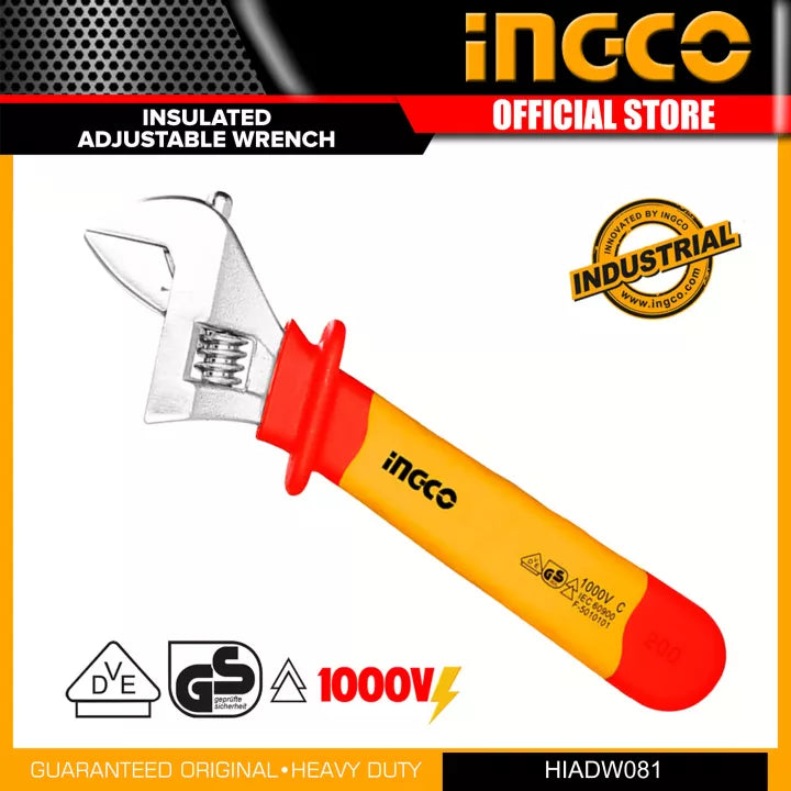 Ingco Insulated adjustable wrench 8'' HIADW081