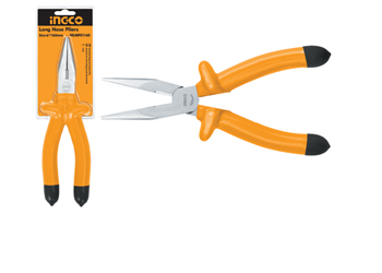 Ingco Insulated long nose pliers 8" HILNP01200